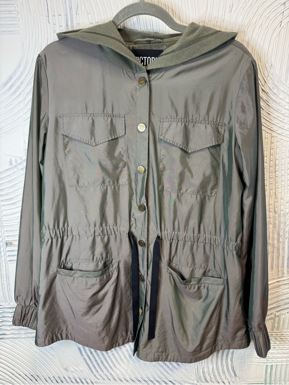 Victoria Secret Sport Utility Hooded Anorak Jacket in Olive N0558